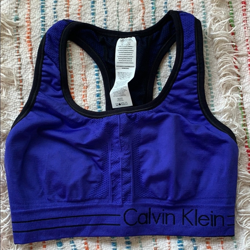 Calvin Klein Reversible Blue Sports Bra Sz XS
